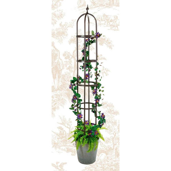 60-inch Bronze Finish Steel Outdoor Garden Trellis Obelisk - FREE SHIPPING