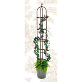 60-inch Bronze Finish Steel Outdoor Garden Trellis Obelisk - FREE SHIPPING