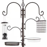 Complete Bird Feeder Set with Bronze Metal Stand Suet Water Bowl Tube and Tray - FREE SHIPPING