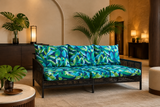 Green Banana Leaf Outdoor Slipcover Set – 4 Pack (2 Pillow Covers + 2 Seat Covers) – Compatible with Select IKEA Cushions