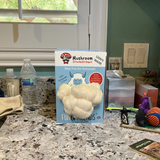 Fungi Friends mushroom packaging on a kitchen counter with various items around