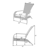 Measurement chart of a chair with dimensions labeled on a white background
