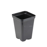 Black rectangular plastic pot on a white background