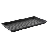 Black rectangular tray with drainage holes on a white background 1020 Microgreen Trays | Heavy Duty Shallow 1020 Trays