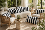 Black White Stripe Outdoor Cushion Covers – 2 Pack | Patio Pillow Covers | Fits IKEA Duvholmen & Kuddarna