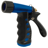 Blue and black spray gun with 'Drain' branding on a white background