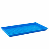 Blue plastic tray on a white background