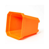 Orange plastic 5" Heavy Duty Nursery Pot on a white background