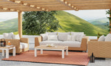 Outdoor patio set with furniture and a scenic background Basket Weave Brown Oxide