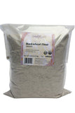 Bag of Country Life Organic Buckwheat Flour on a white background