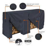 Black Outdoor Firewood Rack Cover - Fits 8-ft. Log Rack - FREE SHIPPING