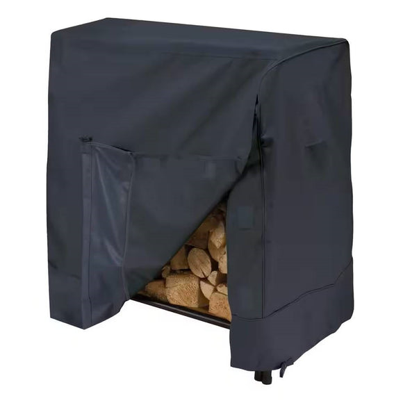 Black Firewood Rack Cover - Fits 4-ft. Log Racks - FREE SHIPPING