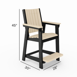 Callaway Chair Counter High with dimensions labeled on a white background