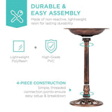 Outdoor Garden Polyresin Bird Bath in Rustic Aged Copper Brown Finish - FREE SHIPPING