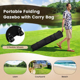 Brown 13 x 13 Ft Pop-Up Gazebo Outdoor Canopy w/ Mesh Mosquito Netting Sidewalls - FREE SHIPPING