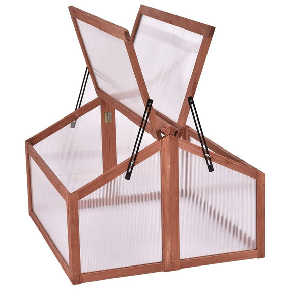 Farmhouse Double Box Wooden Small Portable Garden Greenhouse - FREE SHIPPING