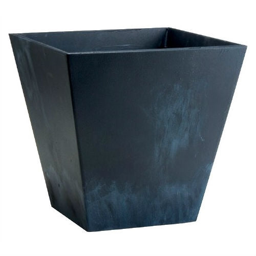 Contemporary 12-inch Square Planter in Black Plastic - FREE SHIPPING