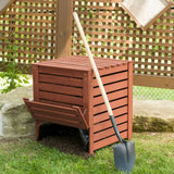 Outdoor 90 Gallon Solid Wood Compost Bin with Brown Finish - FREE SHIPPING