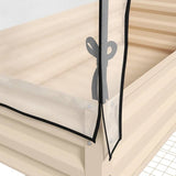Cream Elevated Metal Raised Garden Bed w/ Greenhouse Cover - FREE SHIPPING