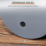 Set of 3 Stackable Round Outdoor Flower Pot Planters with Drainage Holes in Grey - FREE SHIPPING