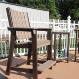 Callaway Chair Counter Highwith a step on a deck with a white fence and greenery in the background