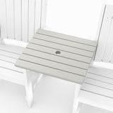 Light gray Callaway Tete Square with white wooden chairs on a white background
