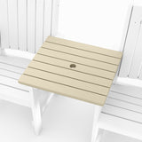 Beige Callaway Tete Square with a central hole on a white wooden bench