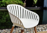 Leyland Table and Nassau White Armchairs Dining Set