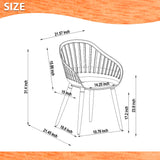 Measurement chart of a chair with dimensions labeled