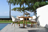 Oldbury Round Table and 4 Chamonix Carver Armchair Dining Set