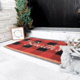 Personalized Checkered Christmas Doormat