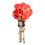 Cleopashrooma - Pink Oyster Mushroom Grow Kit character in ancient Egyptian attire with a large red flower on a white background