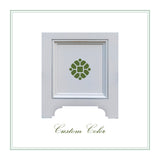 Decorative Eastover Planter box with a green floral pattern on a white background