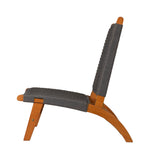 Chair with woven backrest and seat on a white background