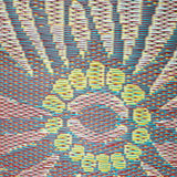 Close-up of a textured fabric with multicolor pattern