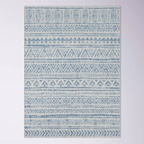 5 ft. x 7.5 ft. Blue Grey Chevron Coastal Boho Style Indoor Outdoor Area Rug - FREE SHIPPING