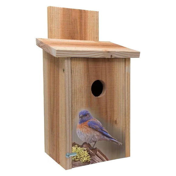 Cedar Birdhouse for Blue Birds with Easy Open Front Panel - FREE SHIPPING