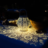 Daisy Punched Metal Solar Lantern