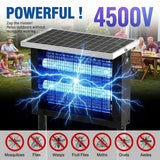 Solar-powered mosquito zapper with lightning effects and outdoor setting