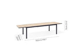 Panama Dark 11 Piece Extending Set with dimensions on a white background