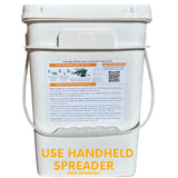 White bucket with label and text on a white background