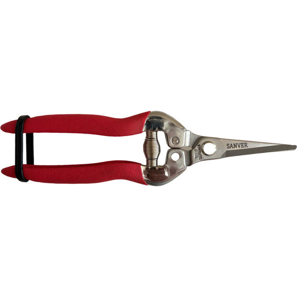 SANVER Needle Nose Long Straight Harvest Shear S300 Stainless Steel