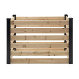 120 Gallon Outdoor Cedar Wooden Compost Bin in Natural Black Wood Finish - FREE SHIPPING