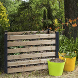 120 Gallon Outdoor Cedar Wooden Compost Bin in Natural Black Wood Finish - FREE SHIPPING