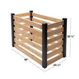 120 Gallon Outdoor Cedar Wooden Compost Bin in Natural Black Wood Finish - FREE SHIPPING