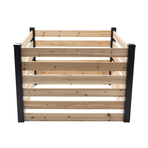 244 Gallon Outdoor Cedar Wooden Compost Bin in Natural Black Wood Finish - FREE SHIPPING