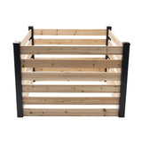 244 Gallon Outdoor Cedar Wooden Compost Bin in Natural Black Wood Finish - FREE SHIPPING