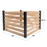 244 Gallon Outdoor Cedar Wooden Compost Bin in Natural Black Wood Finish - FREE SHIPPING