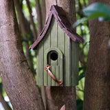 Dark Green Wood Hanging Bird House for Outdoor Garden Deck Patio Tree - FREE SHIPPING