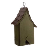 Dark Green Wood Hanging Bird House for Outdoor Garden Deck Patio Tree - FREE SHIPPING